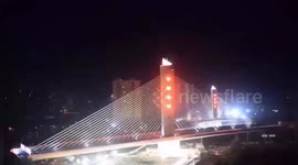 World's heaviest cable-stayed bridge rotates into position in China's Baoding