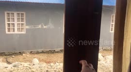 Breathtaking view from the window filmed by trekkers to Everest Base Camp