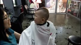 Toddler Cries on First Haircut