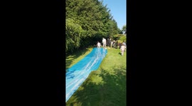 Britain hot weather mum waterslide fail