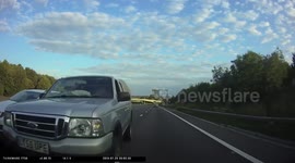 Terrifying footage of a high-speed hit-and-run on a UK motorway