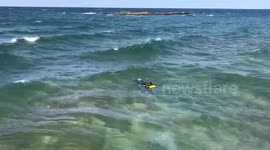 Lake Superior vs Female Bodyboarder