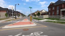 POV side view driving around new modern middle class suburban Markham outside of Toronto