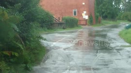 Drain fountain from flood today at willoughton Lincolnshire