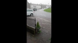 North Yorkshire sees rapid floodwater sweep across roads after heavy downpours