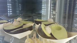 Vegan dessert looks just like an avocado and has a peanut butter 'stone'