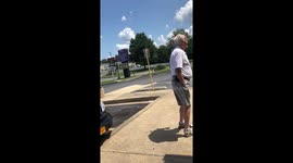 Black Trump supporter gets into a heated debate with older white liberal
