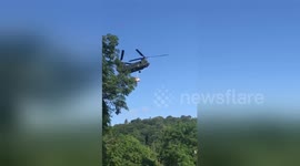 RAF joins effort to save damaged reservoir in Whaley Bridge, Derbyshire