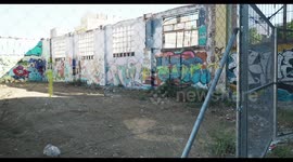 Graffiti sprayed wall in the poblenou neighbourhood of barcelona, spain