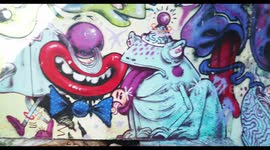 Graffiti sprayed wall in the poblenou neighbourhood of barcelona, spain