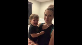 Now mom joins genius dad in tricking daughter into not crying