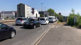 Traffic jam in France