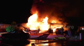 Fully Involved Double Wide Mobile Home Destroyed by Early Morning Fire
