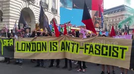 London anti facist rally against Tommy Robinson