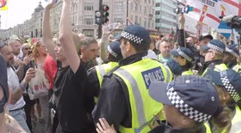 Clashes With Police at “Free Tommy Robinson” Protest London