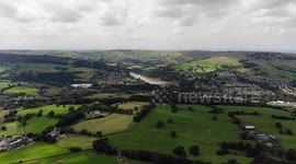 Whaley Bridge - Toddbrook Reservoir Dam - Chinook - Drone from Eccles Pike - 4K