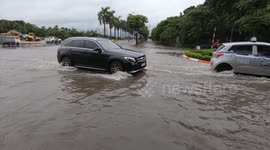 Many roads deep in the water after WIPHA storm in Ha Noi