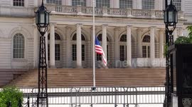 El Paso Shooting: US Flag at half-mast at New York City Hall