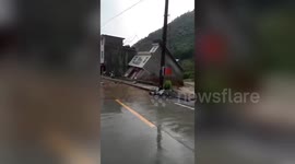 Several houses collapse as flash floods sweep northern China
