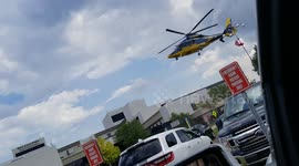 Incredible moment helicopter appears to float from frame rate matching blade speed