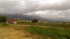 timelapse view of cloudy Singgalang Mountain