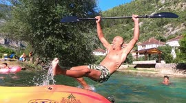 Surfing on the kayak