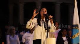 Alexandria Ocasio-Cortez calls Trump a racist at vigil for shooting victims