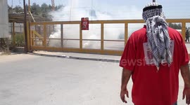 Israeli troops fire tear gas at small group of protesters outside Ofer prison