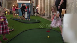 Birdies and cardinals! Ancient English cathedral now features mini-golf