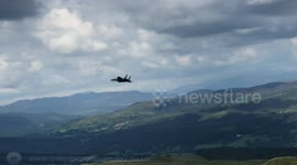 US fighter jets twist and turn through the infamous 'Mach Loop' in Wales
