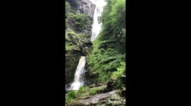 Pistyll Rhaeadr waterfalls In Wales( Tallest single drop waterfall in U.K)