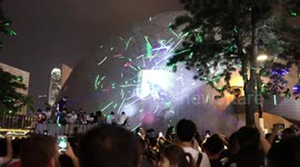 7th August 2019. Protesters in Hong Kong during a laser pen protest, mimic burning a dog with laser pens