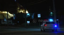 intense tire shop fire