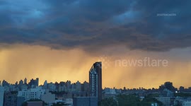 Stormy skies make for stunning sunset over Manhattan