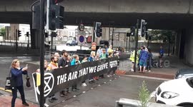 Extinction Rebellion shut off busy London road in protest of new tunnel proposal