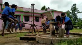 Indian teachers design ingenious seesaw hand-pump for schoolkids to pump water safely