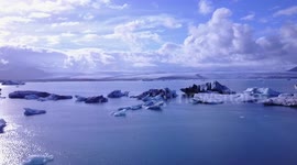 Ocean glacier off Iceland caught on drone camera