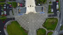 Drone footage captures towering church in Reykjavik