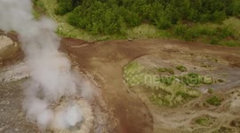 'What a blowout!' Geyser on Iceland filmed by drone at moment of eruption