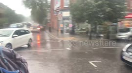 Rain storm hits London