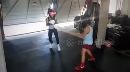 7 year old lesli sparring 6year old brother irasa