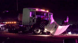 At Least One Dead In Early Morning Head on Crash VS Big Rig