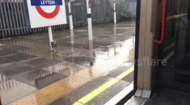 Rain Pours Into Central Line Train