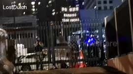AUGUST 10: Cameraman takes direct hit from tear gas can at Hong Kong protest