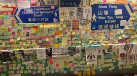 Hong Kong protesters gather in Tai Po for afternoon march