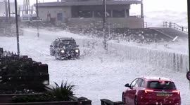 Seafoam causes chaos for drivers in Blackpool, UK