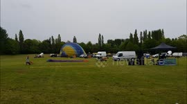 Hot air balloon inflation timelapse