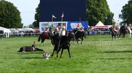 The Household Cavalry Mounted Regiment performing in the Grand Ring Royal Norfolk Show 2019 4k UHD
