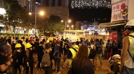 Hong Kong Police fire tear gas at protesters approaching Kwai Fong Police Station