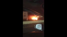 Toronto 401 east truck fire Aug 11/19